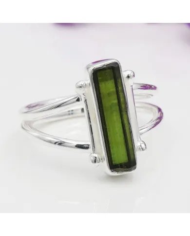 Natural Tourmaline Ring – Handmade 925 Sterling Silver Dainty Jewelry