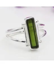 Natural Tourmaline Ring – Handmade 925 Sterling Silver Dainty Jewelry