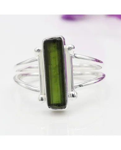 Natural Tourmaline Ring – Handmade 925 Sterling Silver Dainty Jewelry