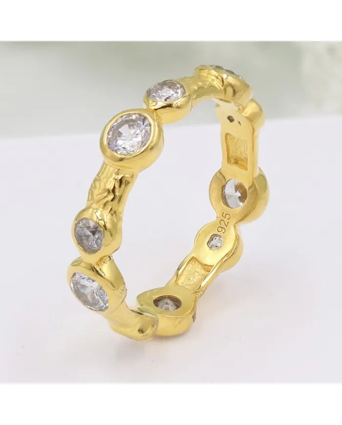 Swarovski Crystal Ring – Gold Plated Handmade Silver Jewelry
