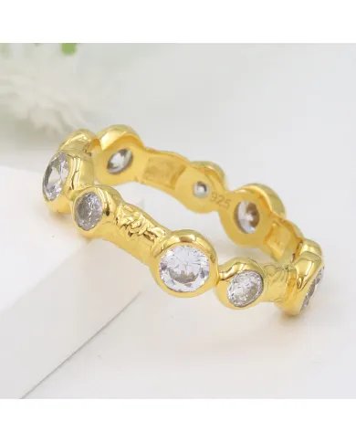Swarovski Crystal Ring – Gold Plated Handmade Silver Jewelry