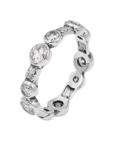 Swarovski Crystal Band Ring – 925 Sterling Silver Handmade Jewelry