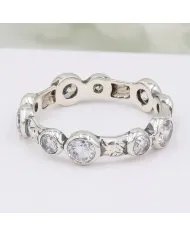 Swarovski Crystal Band Ring – 925 Sterling Silver Handmade Jewelry