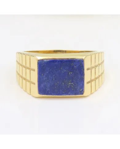 Lapis Lazuli Ring - Gold Plated 925 Sterling Silver Men’s Jewelry