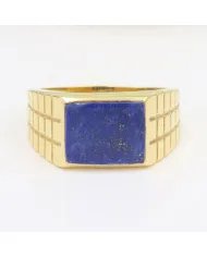 Lapis Lazuli Ring - Gold Plated 925 Sterling Silver Men’s Jewelry