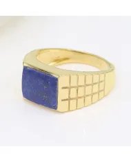 Lapis Lazuli Ring - Gold Plated 925 Sterling Silver Men’s Jewelry