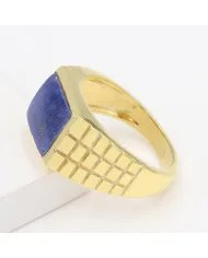 Lapis Lazuli Ring - Gold Plated 925 Sterling Silver Men’s Jewelry