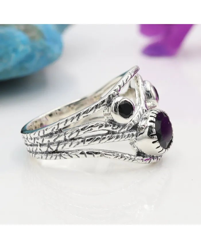 Black Onyx Ring - 925 Sterling Silver Handmade Gemstone Jewelry for Her