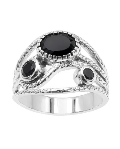 Black Onyx Ring - 925 Sterling Silver Handmade Gemstone Jewelry for Her