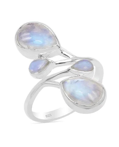 Rainbow Moonstone Ring – 925 Sterling Silver Handmade Statement Jewelry