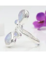 Rainbow Moonstone Ring – 925 Sterling Silver Handmade Statement Jewelry