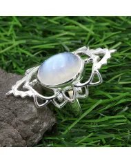 Rainbow Moonstone Ring - 925 Sterling Silver Handmade Bohemian Jewelry
