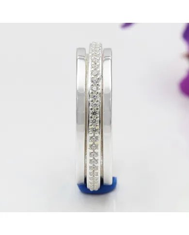 Swarovski Crystal Spinner Ring - 925 Sterling Silver Gemstone Jewelry