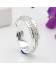 Swarovski Crystal Spinner Ring - 925 Sterling Silver Gemstone Jewelry