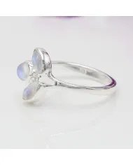 Rainbow Moonstone Ring - 925 Sterling Silver Dainty Gemstone Jewelry