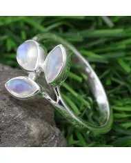 Rainbow Moonstone Ring - 925 Sterling Silver Dainty Gemstone Jewelry