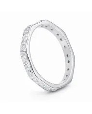 Moissanite Band Ring - 925 Sterling Silver Handmade Gemstone Jewelry