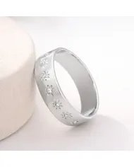 Swarovski Crystal Sunburst Ring - Handmade 925 Sterling Silver Jewelry