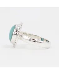 Tibetan Turquoise Gemstone Ring - 925 Sterling Silver Handmade Jewelry
