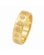 Swarovski Crystal Sunburst Ring - Handmade 925 Sterling Silver Jewelry