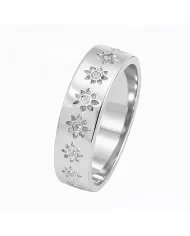 Swarovski Crystal Sunburst Ring - Handmade 925 Sterling Silver Jewelry