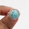 Turquoise Ring, Silver Ring, Solitaire Ring, Round Tibetan Turquoise Ring, Statement Ring, Engagement Ring, Vintage Ring for Her