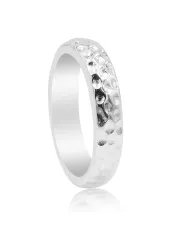 Hammered Band Ring - 925 Sterling Silver Handmade Unisex Jewelry