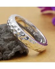 Hammered Band Ring - 925 Sterling Silver Handmade Unisex Jewelry