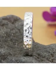 Hammered Band Ring - 925 Sterling Silver Handmade Unisex Jewelry
