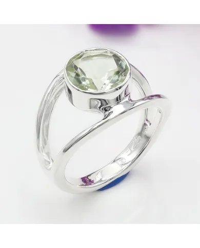 Green Amethyst Ring - 925 Sterling Silver Handmade Gemstone Jewelry