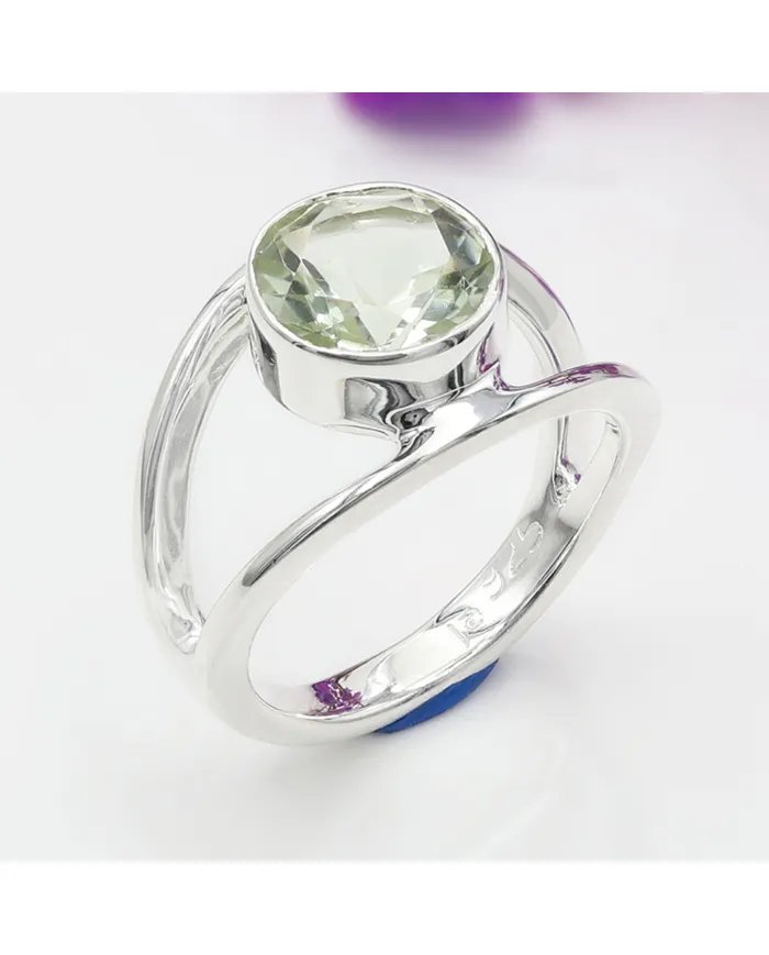 Green Amethyst Ring - 925 Sterling Silver Handmade Gemstone Jewelry