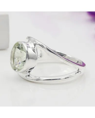 Green Amethyst Ring - 925 Sterling Silver Handmade Gemstone Jewelry