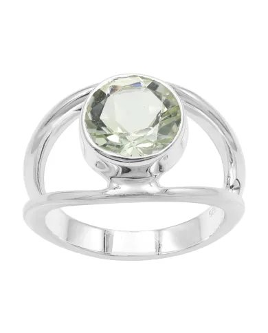 Green Amethyst Ring - 925 Sterling Silver Handmade Gemstone Jewelry