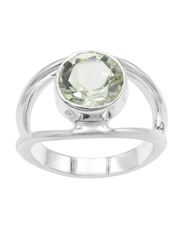 Green Amethyst Ring - 925 Sterling Silver Handmade Gemstone Jewelry