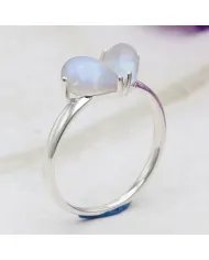 Rainbow Moonstone Ring - 925 Sterling Silver Handmade Minimalist Jewelry