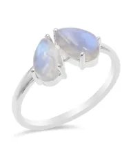 Rainbow Moonstone Ring - Sterling Silver Versatile Boho Ring for Her
