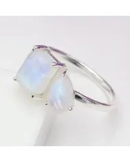 Rainbow Moonstone Ring - 925 Sterling Silver Handmade Jewelry for her