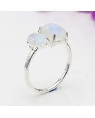 Rainbow Moonstone Ring - 925 Sterling Silver Handmade Jewelry for her