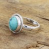 Turquoise Ring, Silver Ring, Solitaire Ring, Round Tibetan Turquoise Ring, Statement Ring, Engagement Ring, Vintage Ring for Her