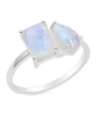 Rainbow Moonstone Ring - 925 Sterling Silver Dainty Gemstone Jewelry