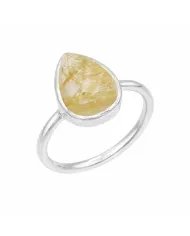 Amethyst Leaf Ring - 925 Sterling Silver Handmade Purple Gemstone