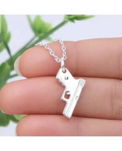 925 Silver Pistol Pendant Necklace – Handmade Gun Charm for Men & Women