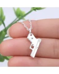 925 Silver Pistol Pendant Necklace – Handmade Gun Charm for Men & Women