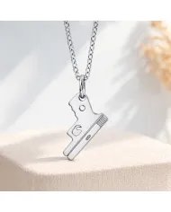 925 Silver Pistol Pendant Necklace – Handmade Gun Charm for Men & Women