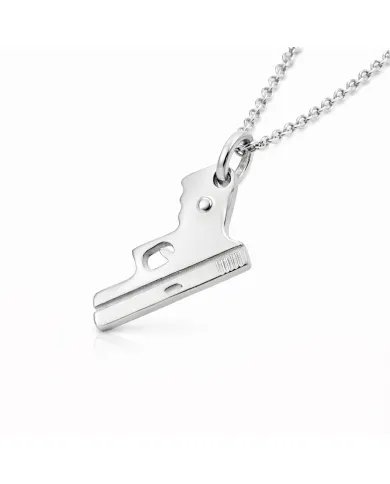 925 Silver Pistol Pendant Necklace – Handmade Gun Charm for Men & Women