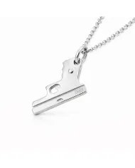 925 Silver Pistol Pendant Necklace – Handmade Gun Charm for Men & Women