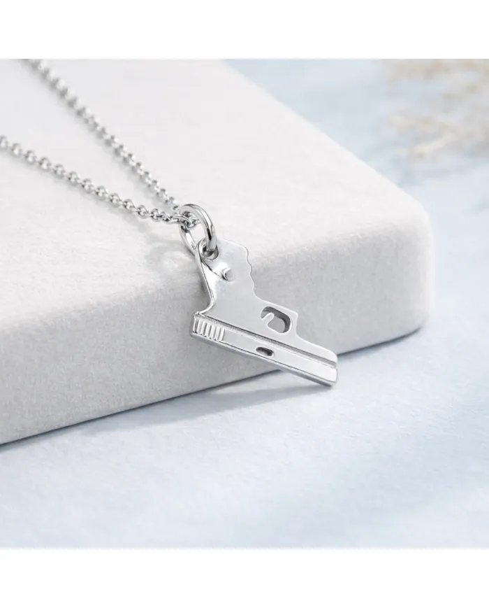 925 Silver Pistol Pendant Necklace – Handmade Gun Charm for Men & Women