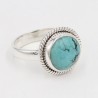 Natural Gemstone Turquoise Solid Sterling Silver Handmade Ring For Women