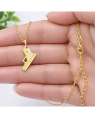 Gold Plated 925 Silver Pistol Pendant – Handmade Unisex Gun Necklace