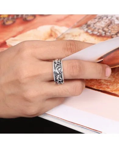 Sterling Silver Dolphin Spinner Ring - Handmade Nautical Ocean Jewelry